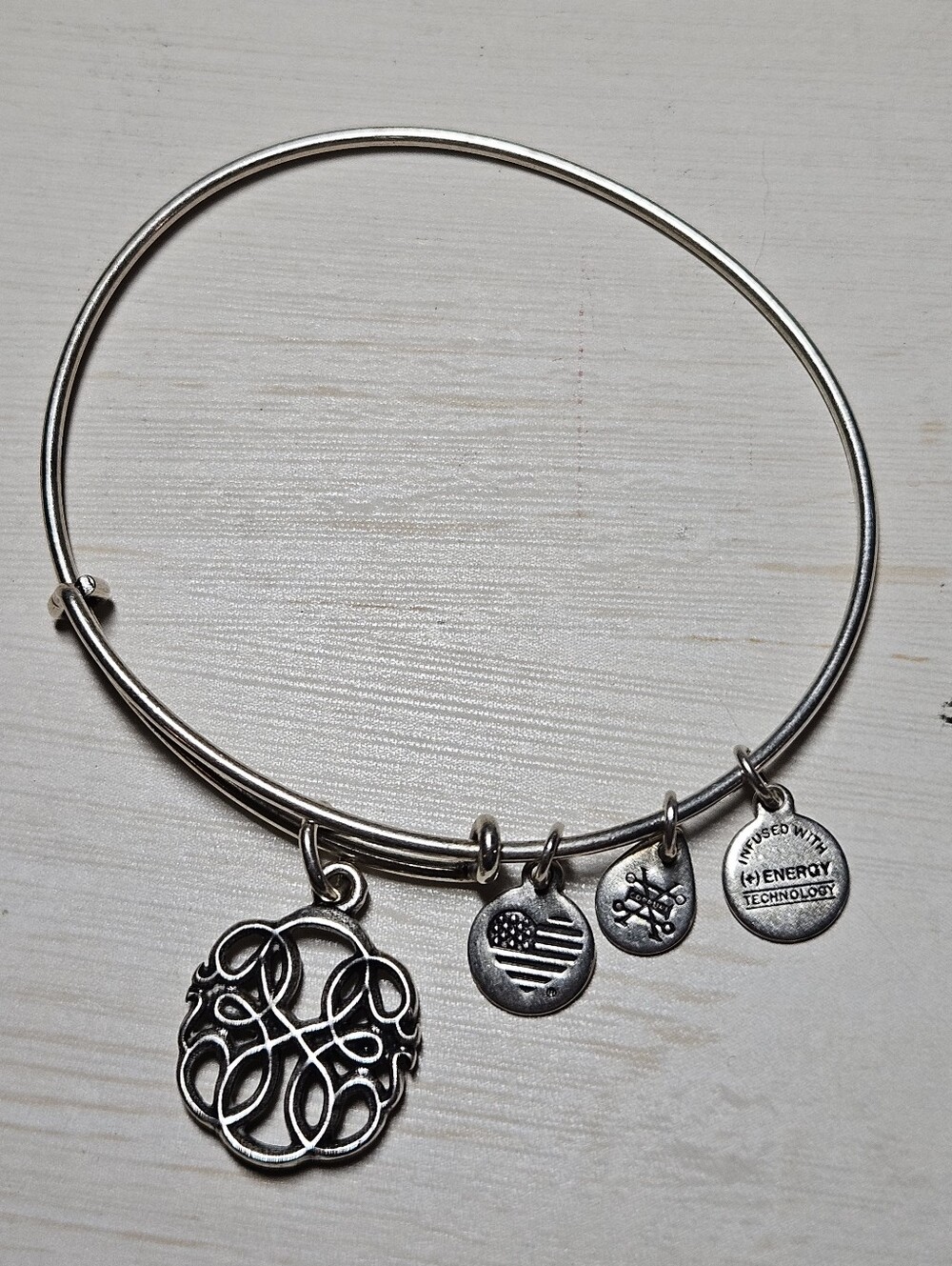 Alex and Ani Path of Life Expandable Wire Bangle Bracelet Silver Tone